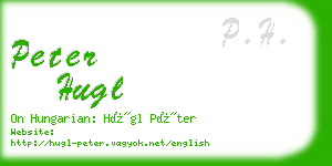 peter hugl business card